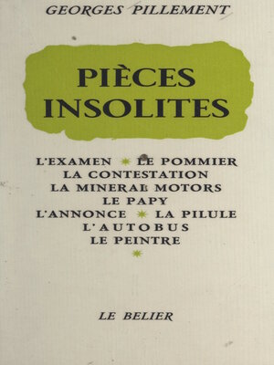 cover image of Pièces insolites